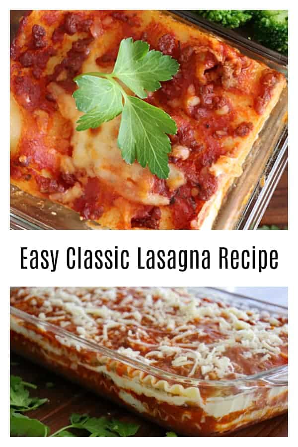 Pinterest Image for Easy Classic Lasagna Recipe