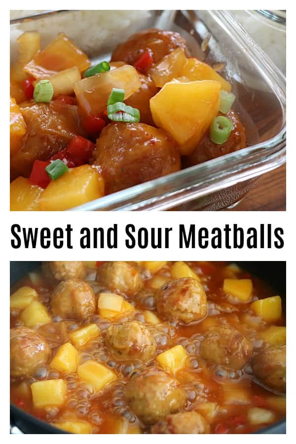 Pinterest Image for Sweet and Sour Meatballs
