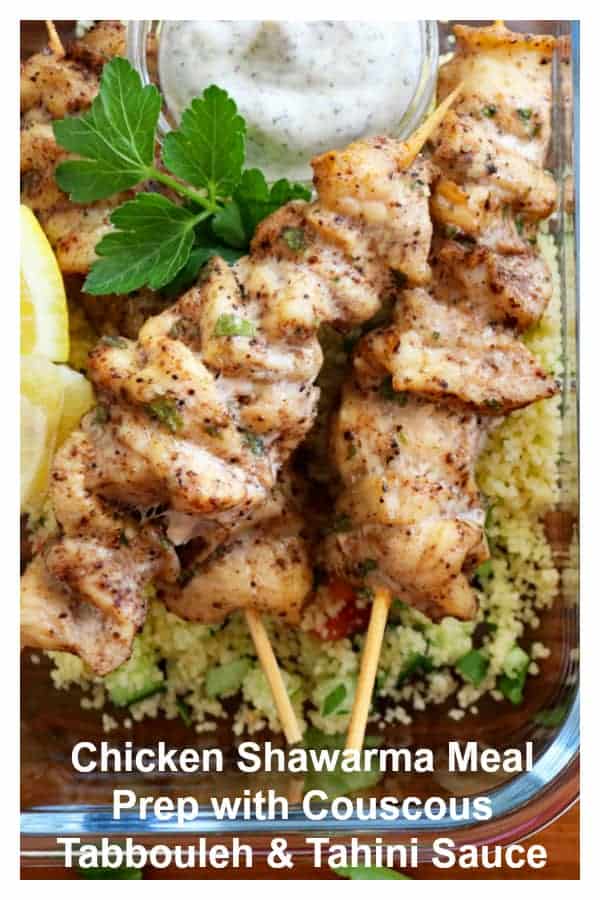Pinterest Image for Chicken Shawarma Meal Prep