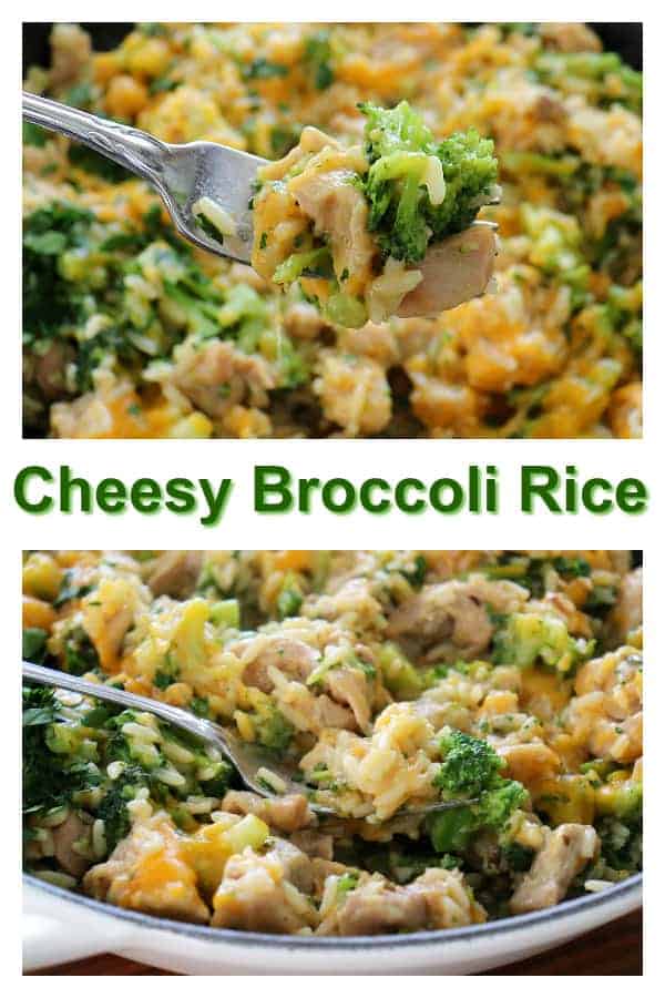 Pinterest Image for Cheesy Broccoli Rice
