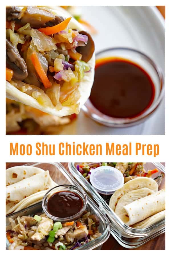 Pinterest image for Moo Shu Chicken with Hoisin Sauce