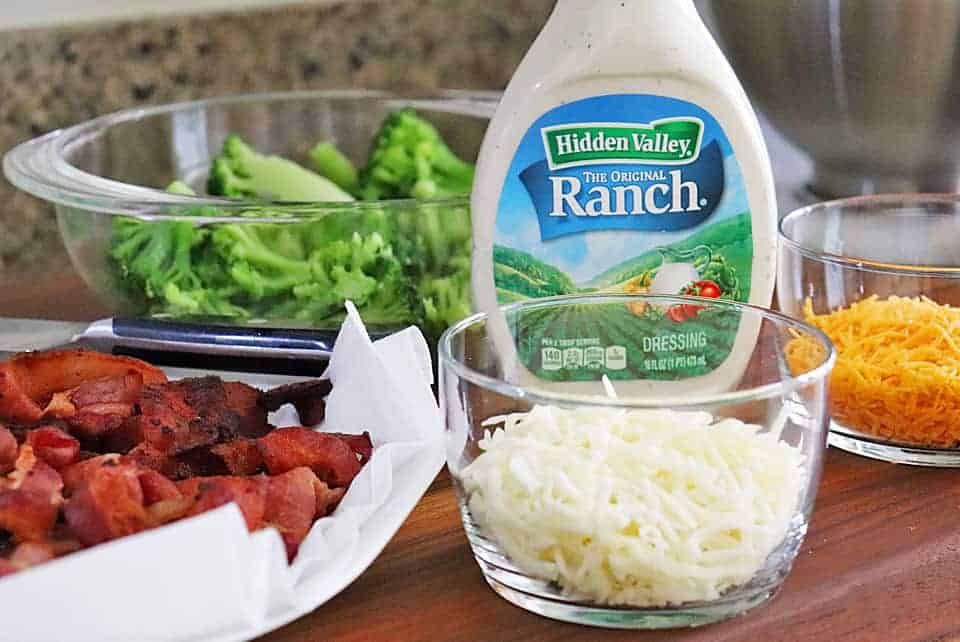 Ingredients for Cheesy Chicken Bacon Ranch Casserole