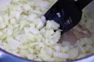 Sauteing the onions