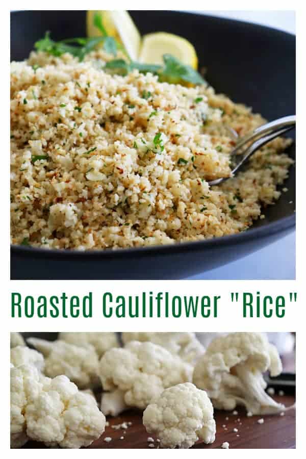 Pinterest Image for Roasted Cauliflower Rice Recipe