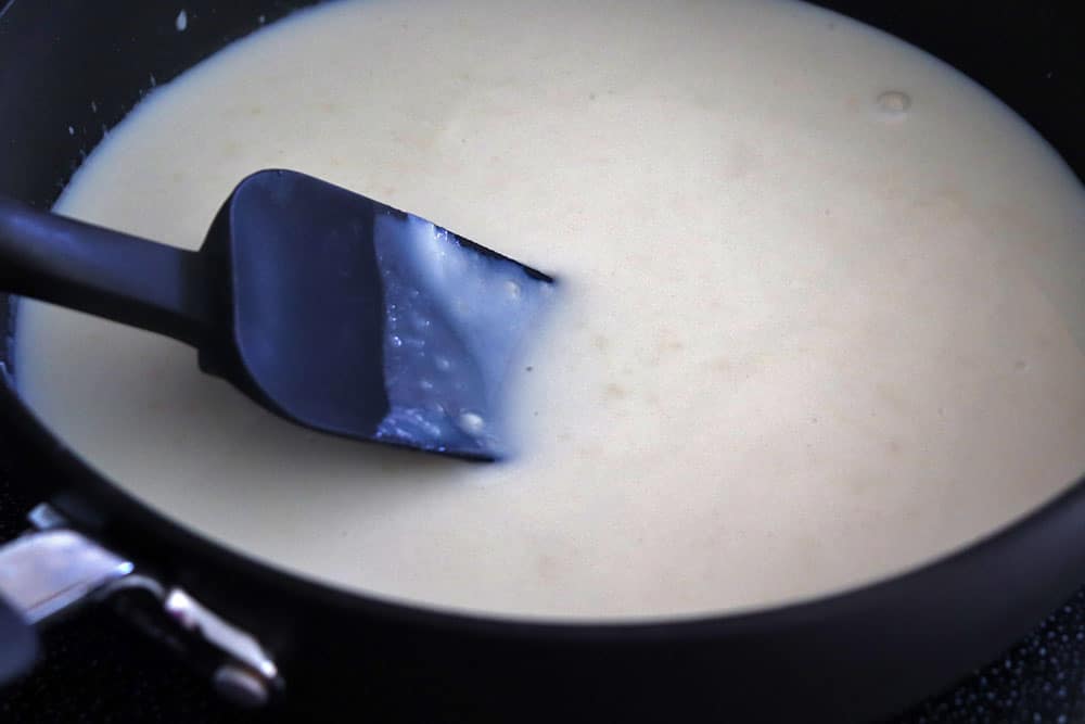 White sauce for Cheesy Scalloped Potatoes and Ham Recipe