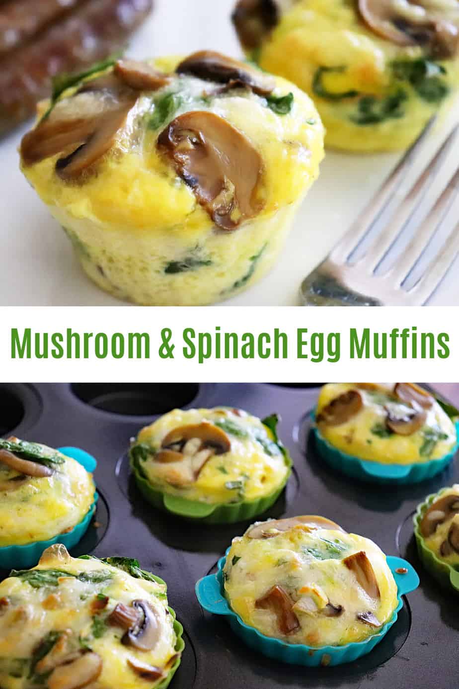 PIN for Easy Mushroom & Spinach Egg Muffins