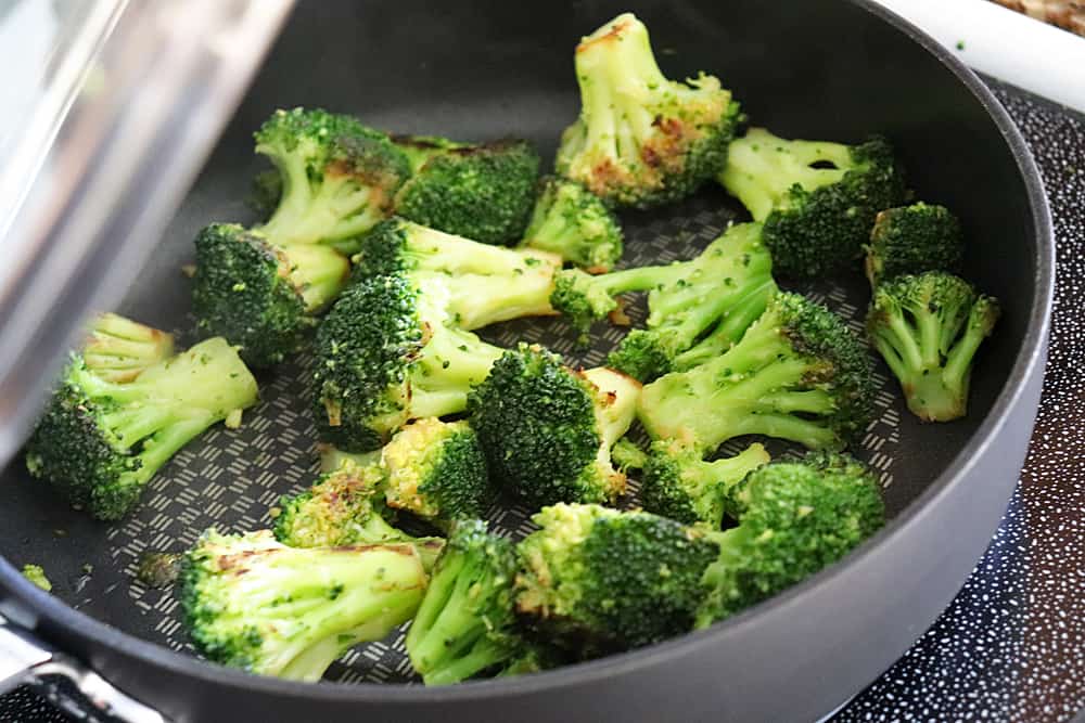 Cooking the broccoli for Easy Beef and Broccoli Recipe
