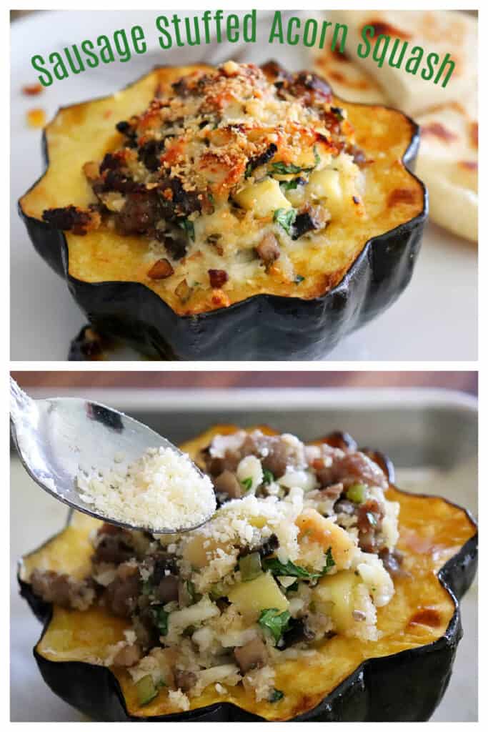 PIN for Sausage Stuffed Acorn Squash with Apples and Mushrooms
