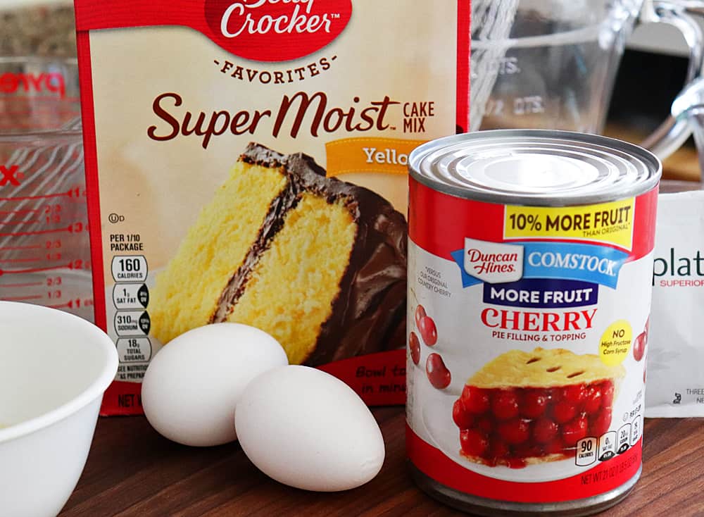 Ingredients for Glazed Cherry Coffee Cake Recipe