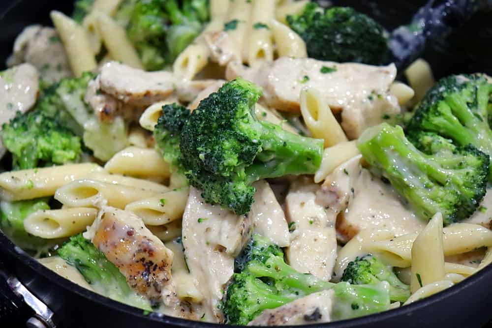 Toss the Chicken and Broccoli Penne Alfredo