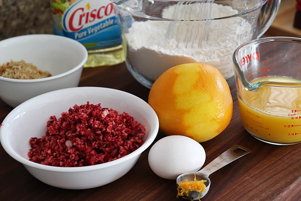 Ingredients for Cranberry Orange Muffins Recipe