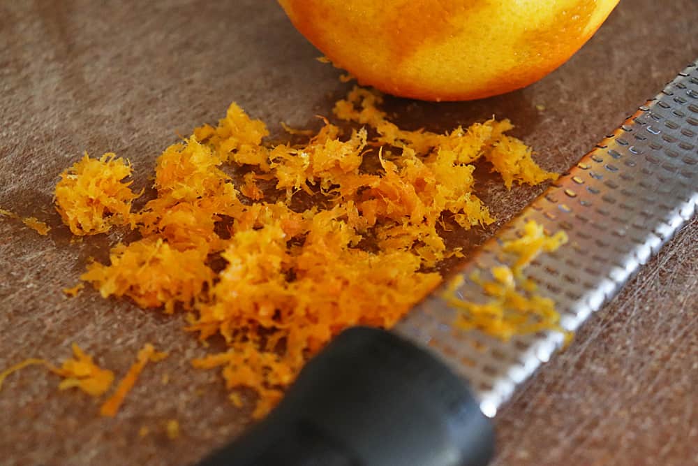 Orange zest for Cranberry Orange Shortbread Cookies
