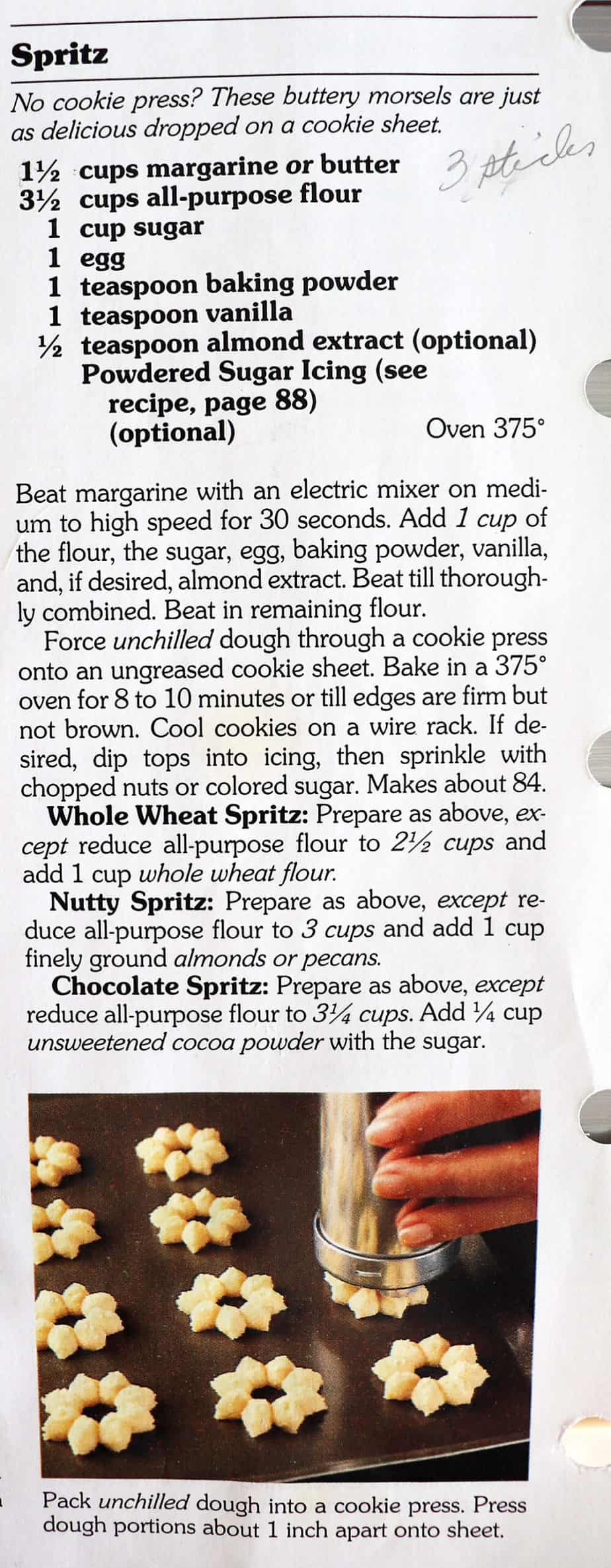 original recipe for Classic Spritz Cookie Recipe