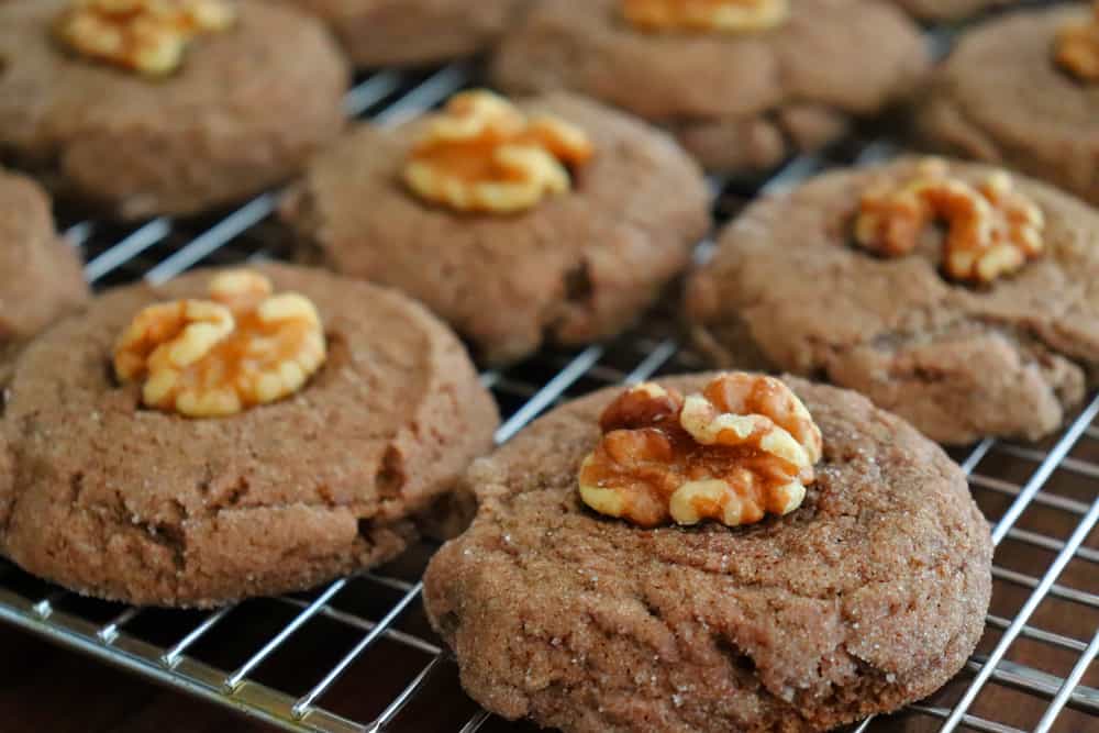 Baked Chocolate Walnut Wafer Cookies