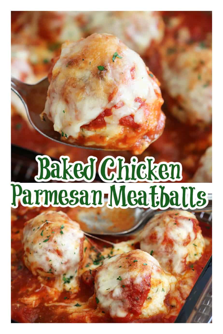 PIN for Baked Chicken Parmesan Meatballs