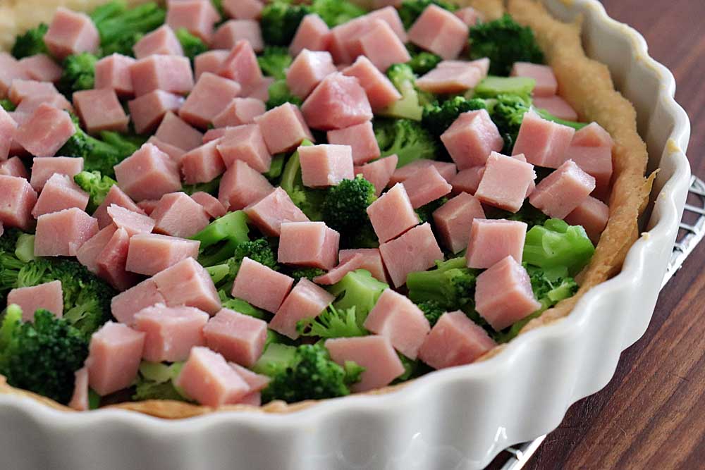 Add diced cooked ham