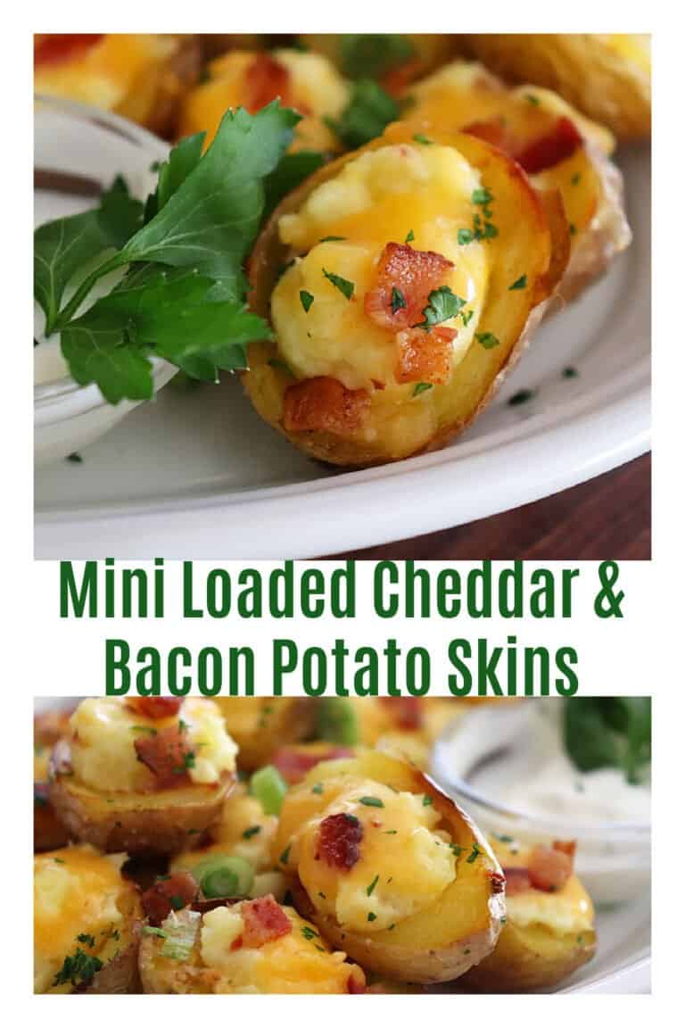 Mini Loaded Cheddar and Bacon Potato Skins - AimeeStock.com