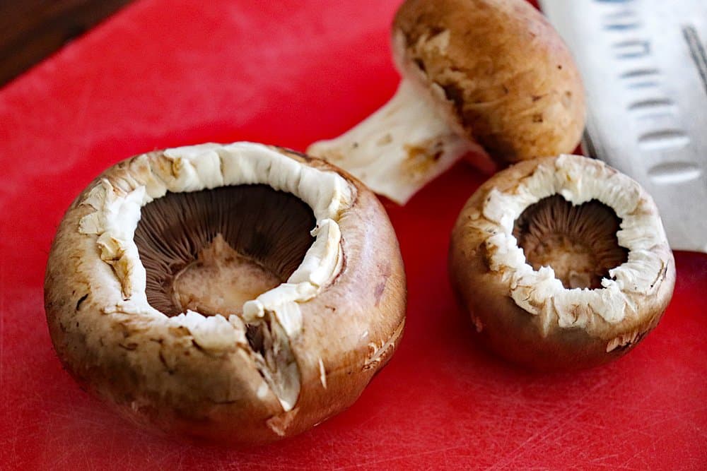Remove the mushroom stems