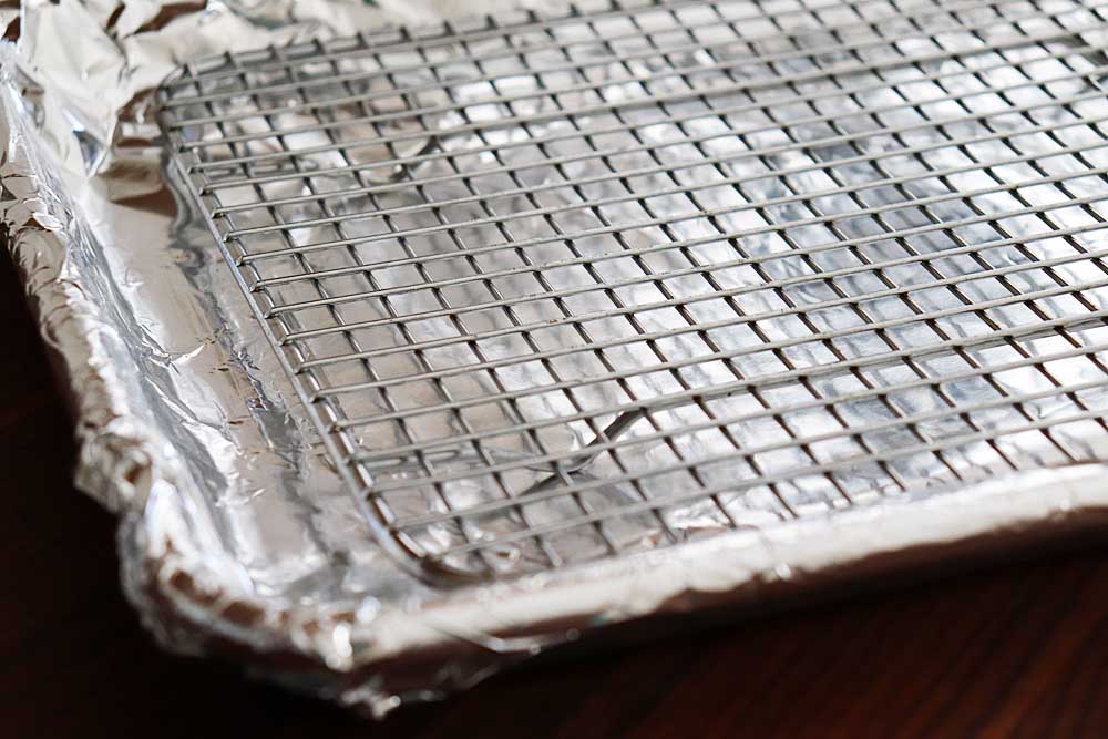 Line a baking sheet with foil