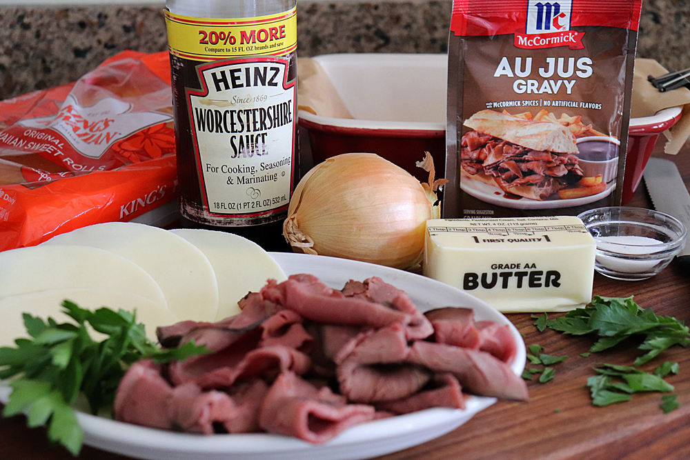 Ingredients for French Dip Sliders