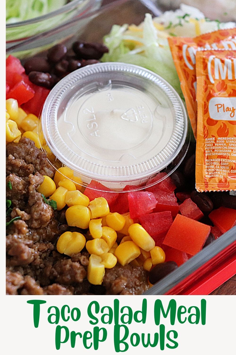 PIN for Easy Taco Salad Meal Prep Bowls