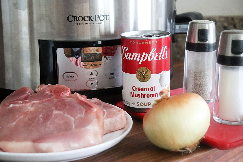 Ingredients for Creamy Slow Cooker Pork Chops