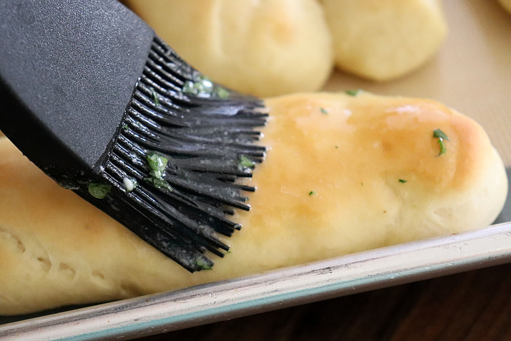 Brushed with butter Copycat Olive Garden Breadsticks Recipe