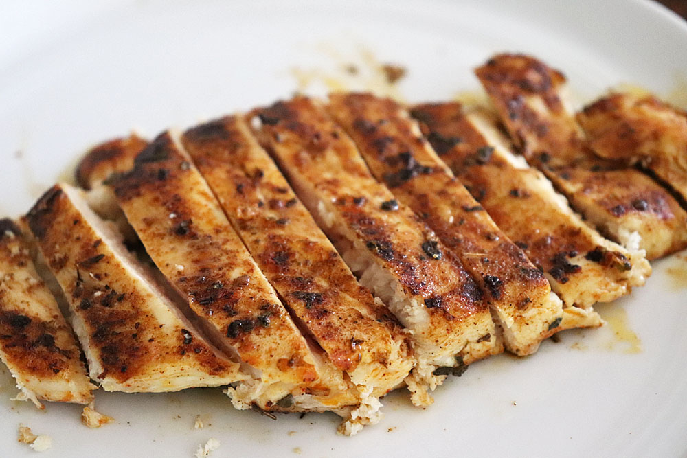 Grilled and sliced chicken breast
