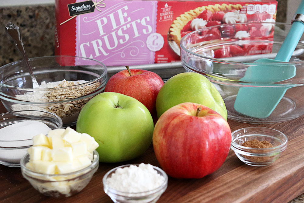 Ingredients for Apple Slab Pie with Crumble Topping