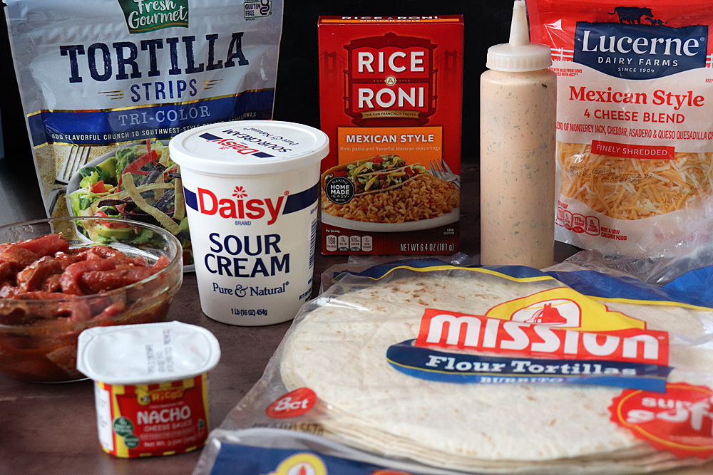 Ingredients for Taco Bell Double Steak Grilled Cheese Burrito (Copycat Recipe)