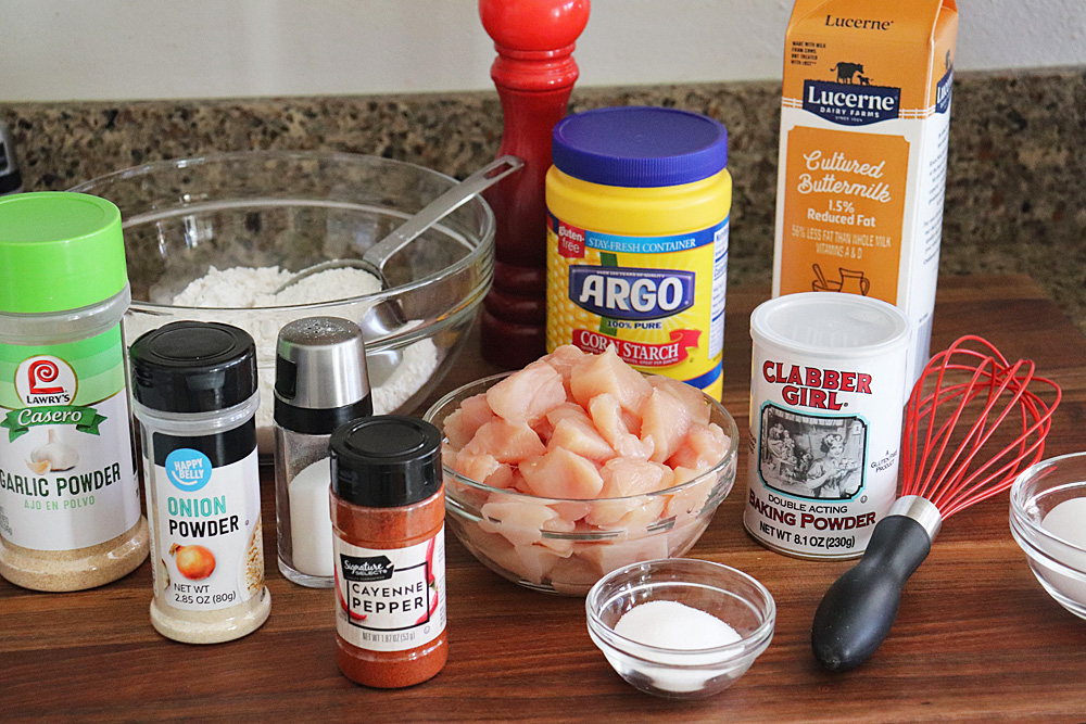 Ingredients needed to make Jack in the Box Popcorn Chicken
