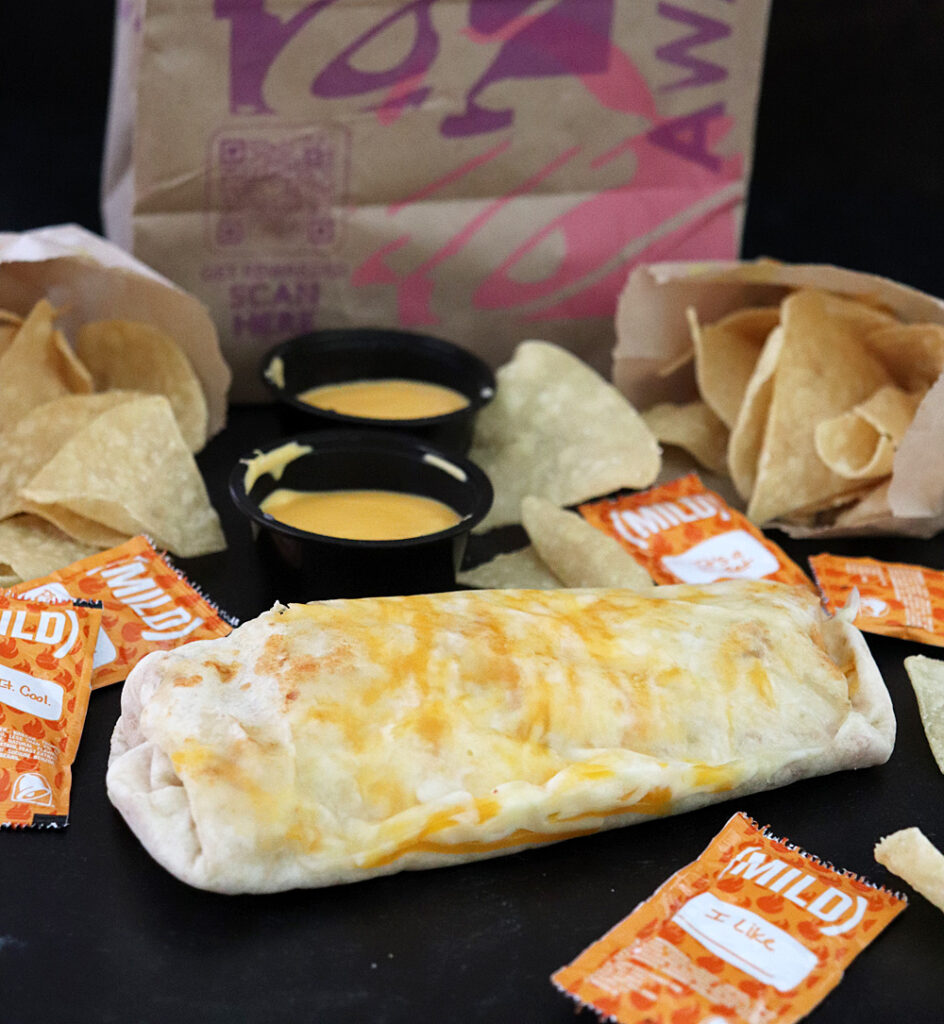 Taco Bell Double Steak Grilled Cheese Burrito meal